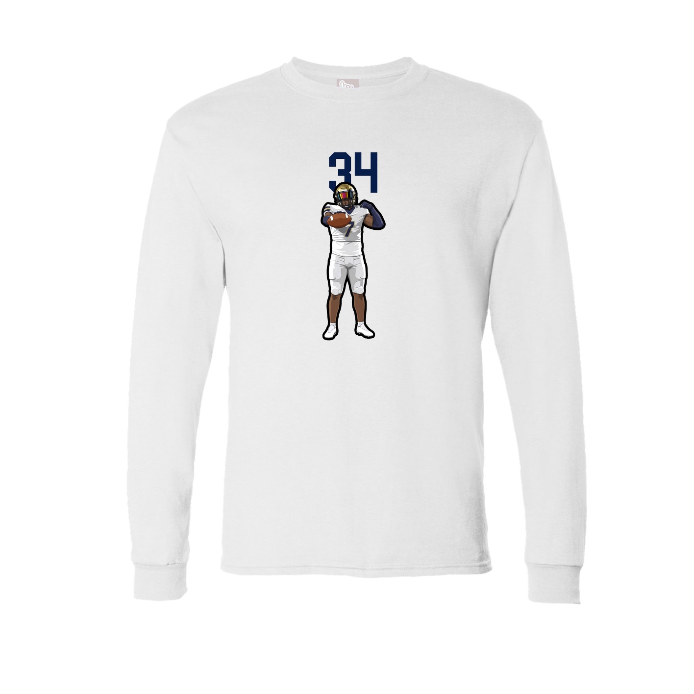 Long Sleeve Tee — Number Top in White