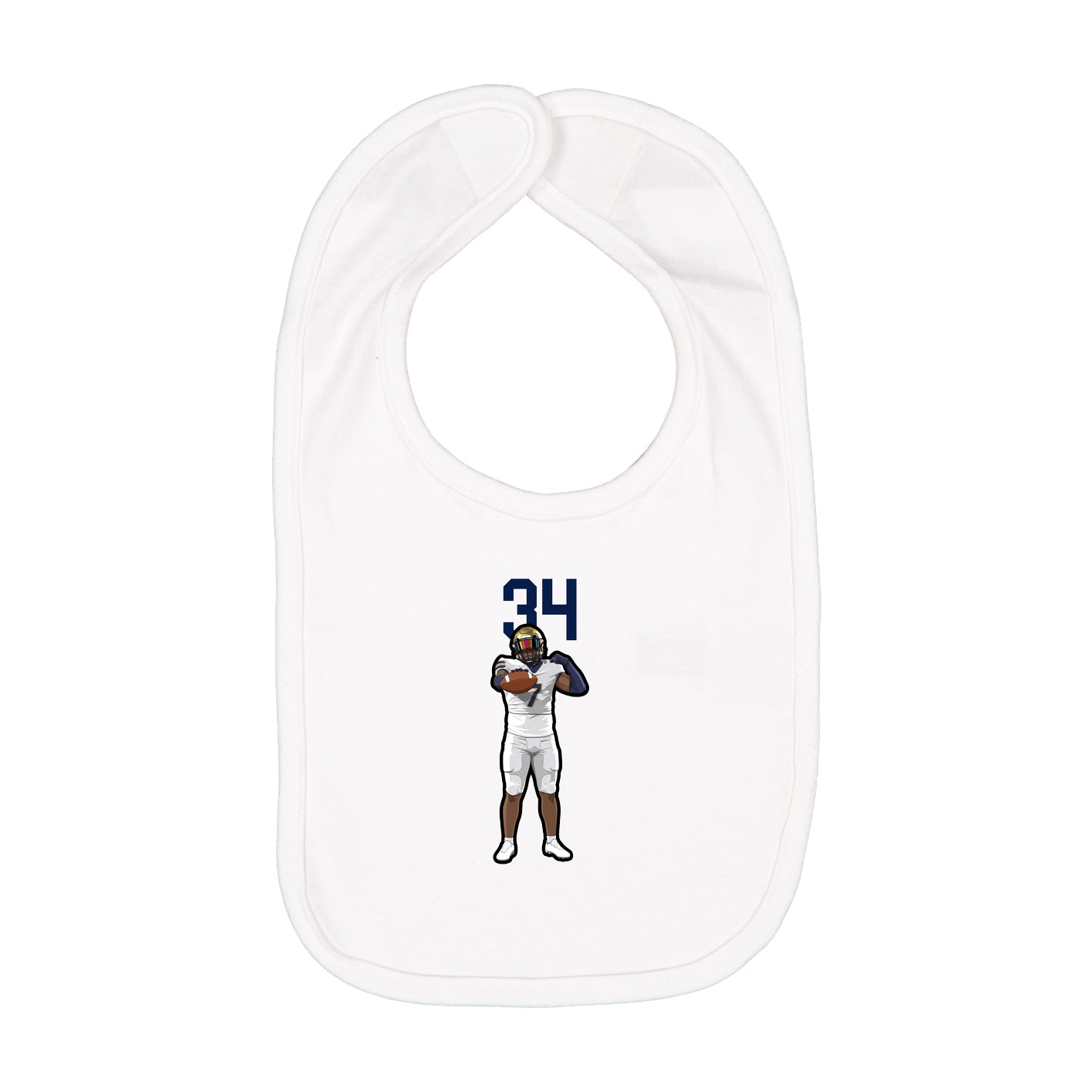 Infant Bib — Number Top in White