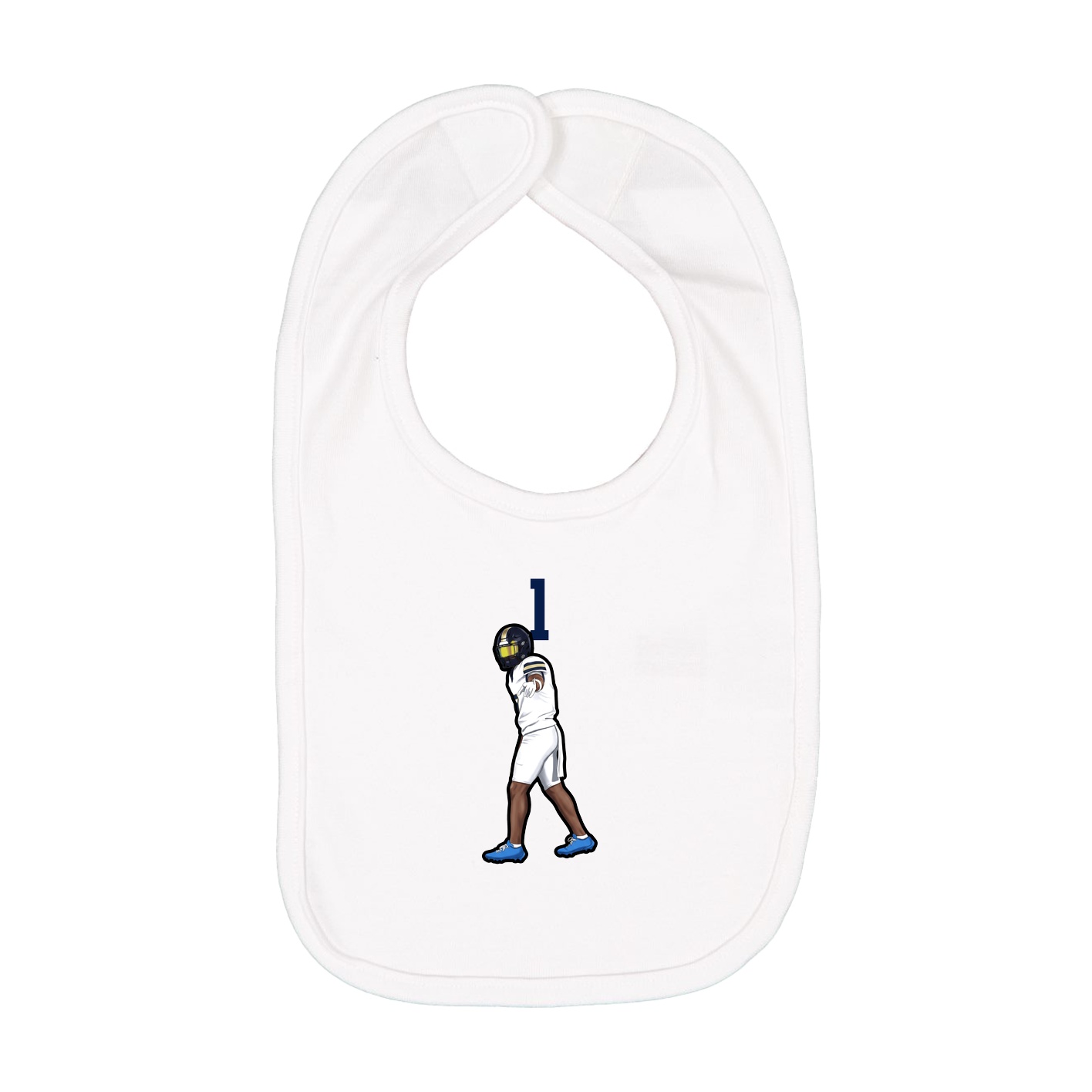 Infant Bib — Number Top in White