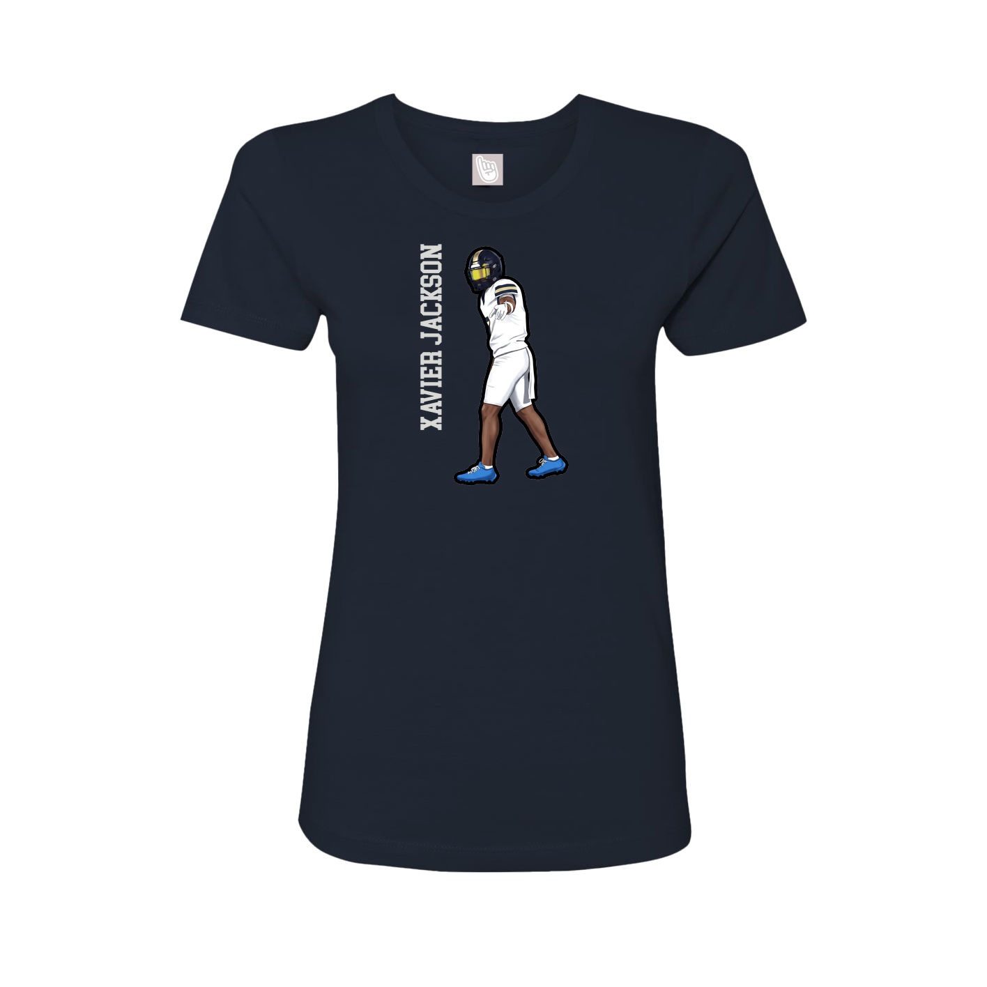 Womens Tee — Name Vertical in Navy