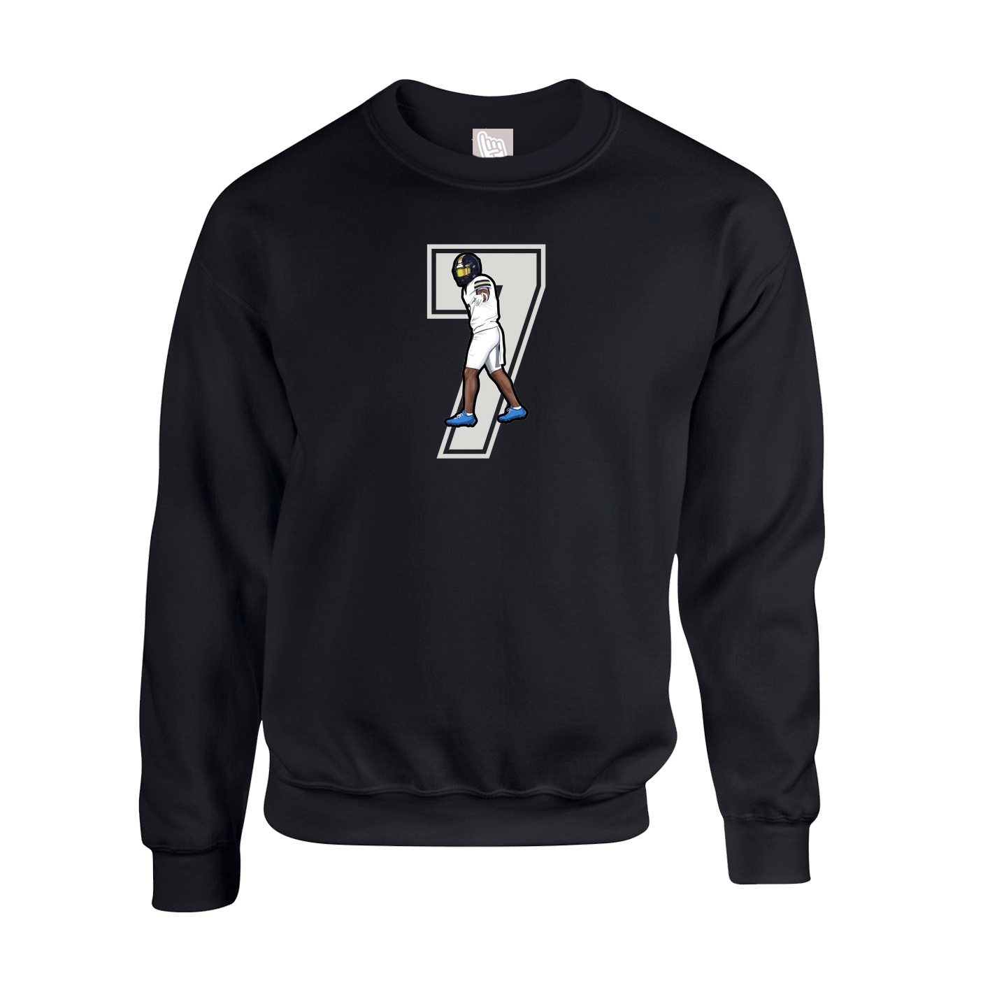 Fleece Crew — Number in Black