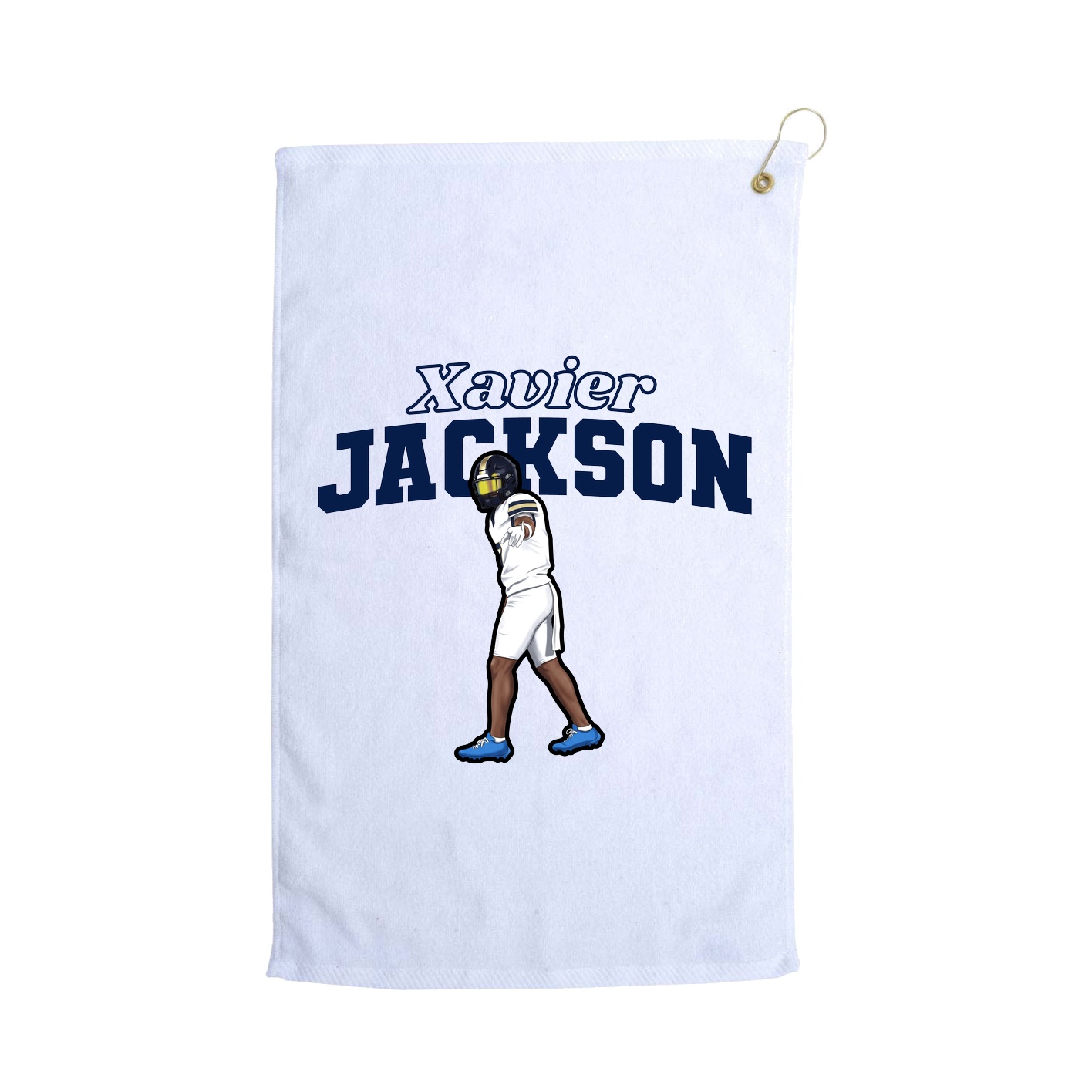 Golf Towel — Name Arch in White