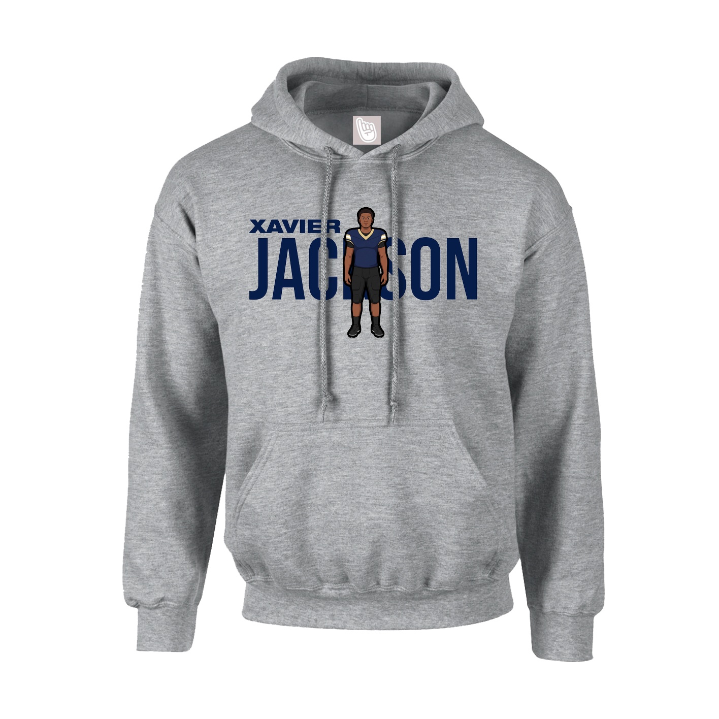 Hoodie — Player Name in Grey