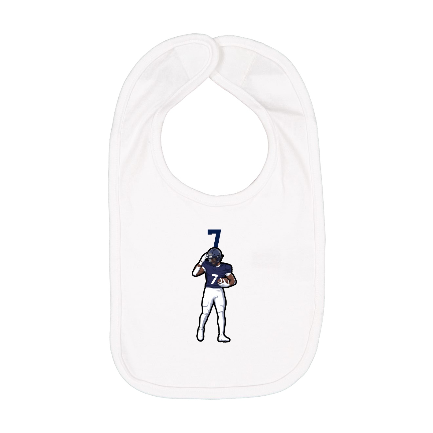 Infant Bib — Number Top in White
