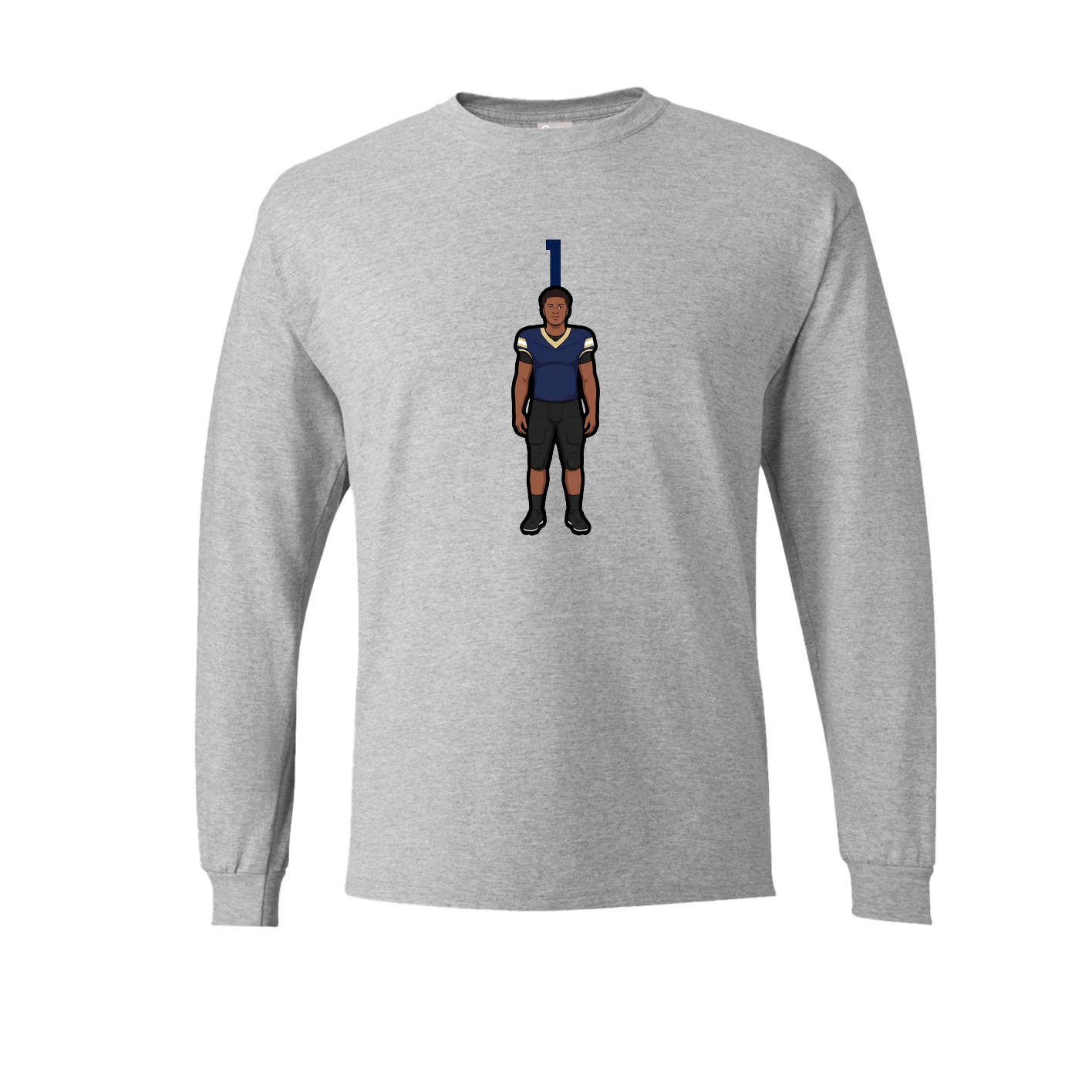 Long Sleeve Tee — Number Top in Grey
