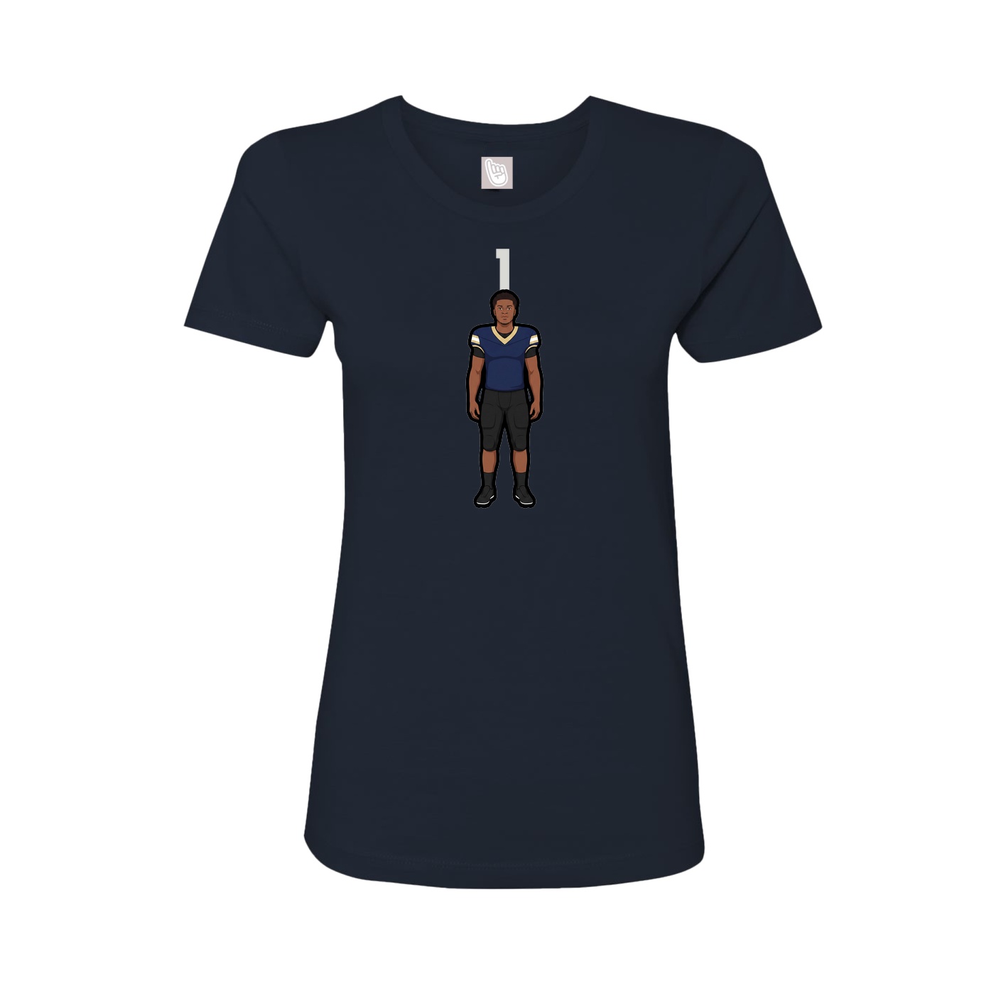 Fitted Women's Tee — Number Top in Navy
