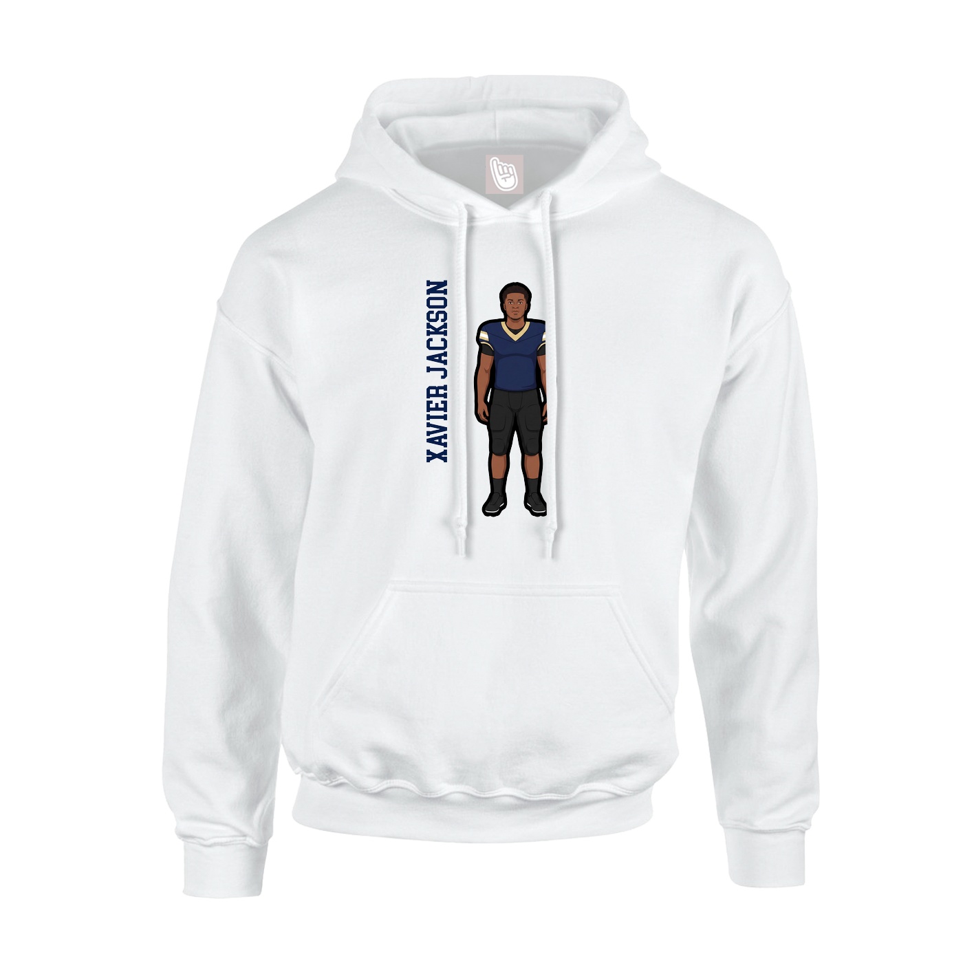 Hoodie — Name Vertical in White