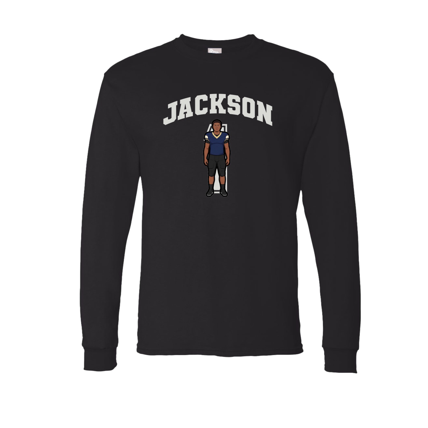 Long Sleeve Tee — Number in Black