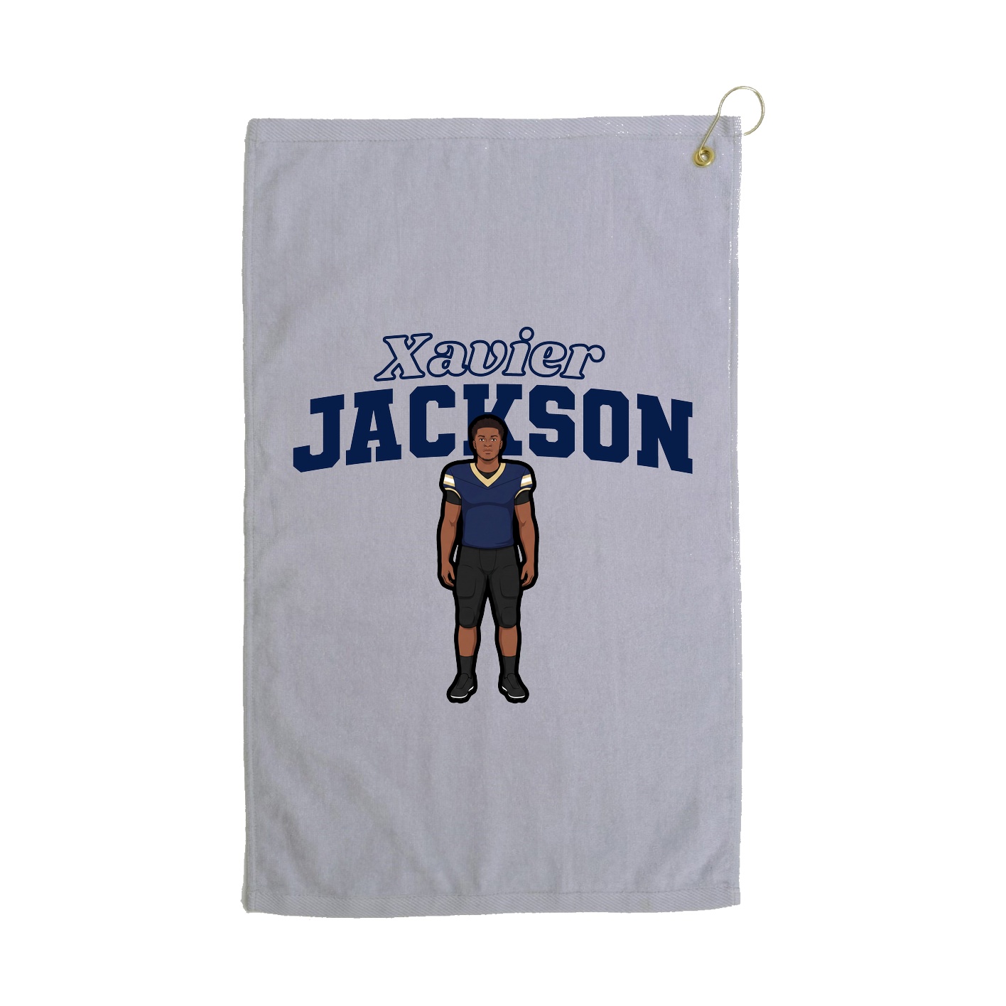 Golf Towel — Name Arch in Grey