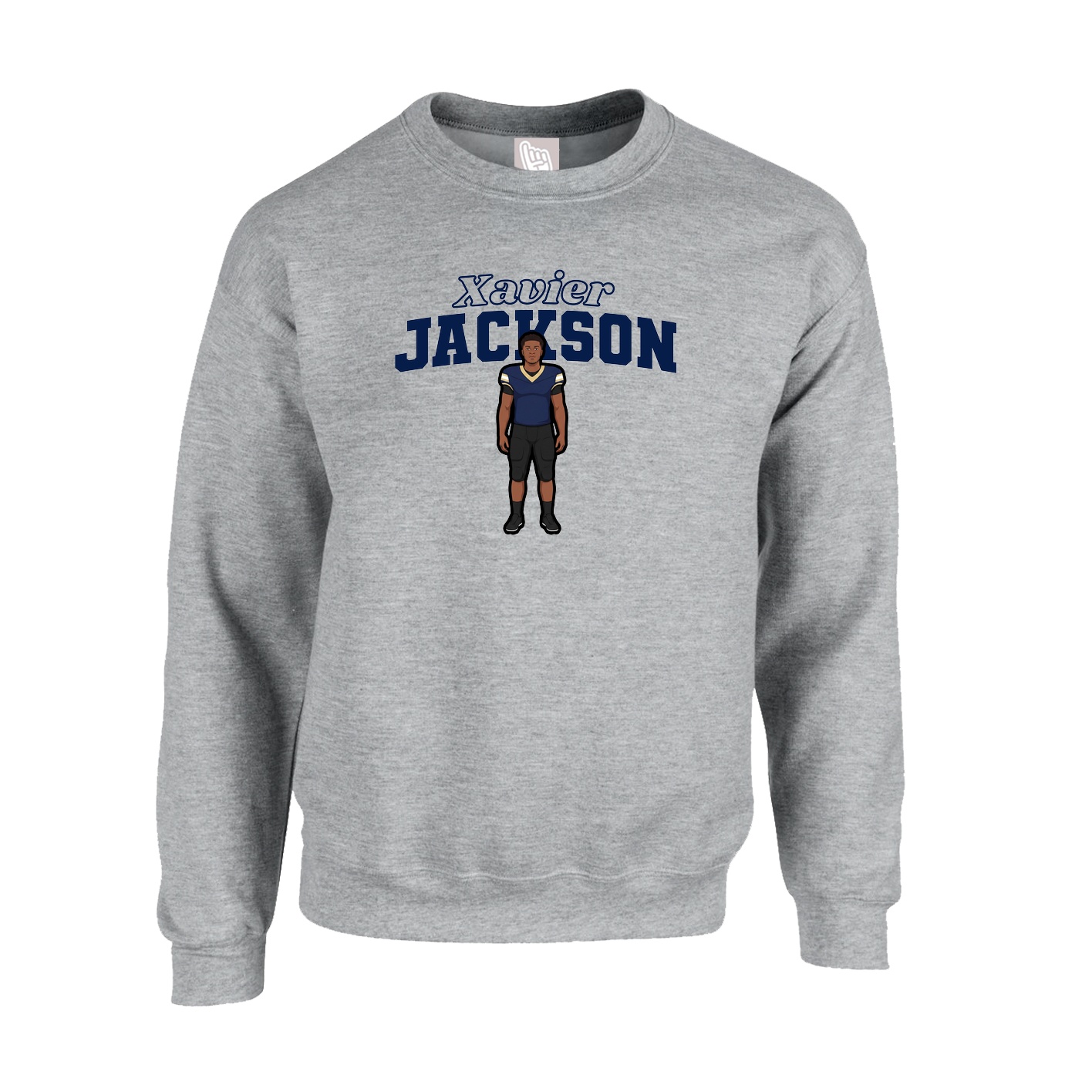 Fleece Crew — Name Arch in Grey
