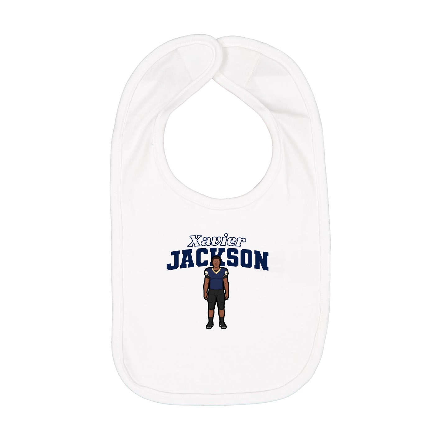Infant Bib — Name Arch in White