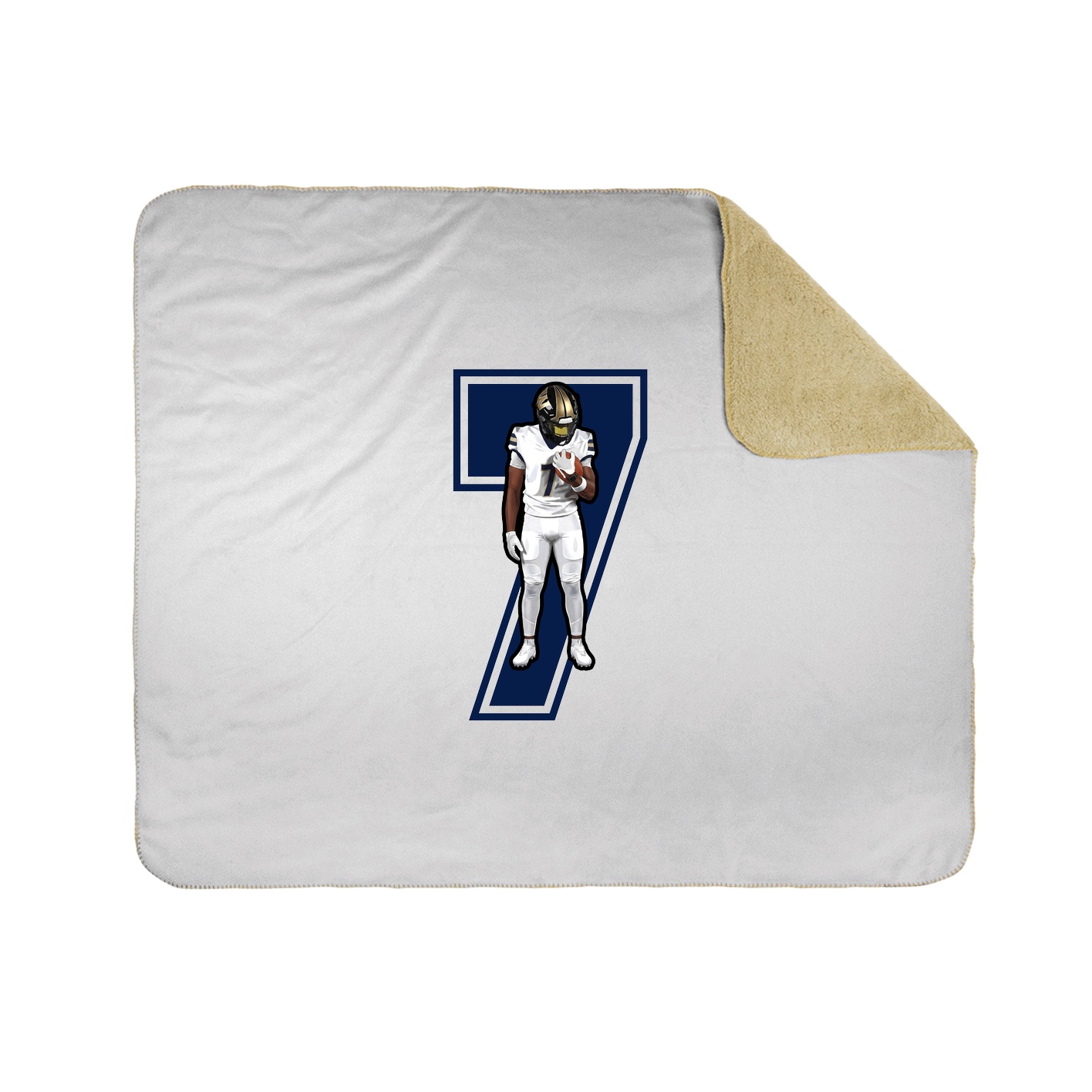 Throw Blanket — Number in White