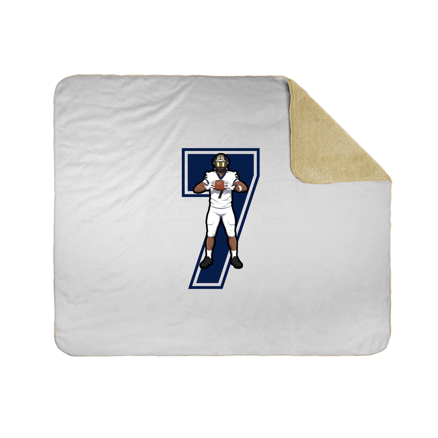 Throw Blanket — Number in White