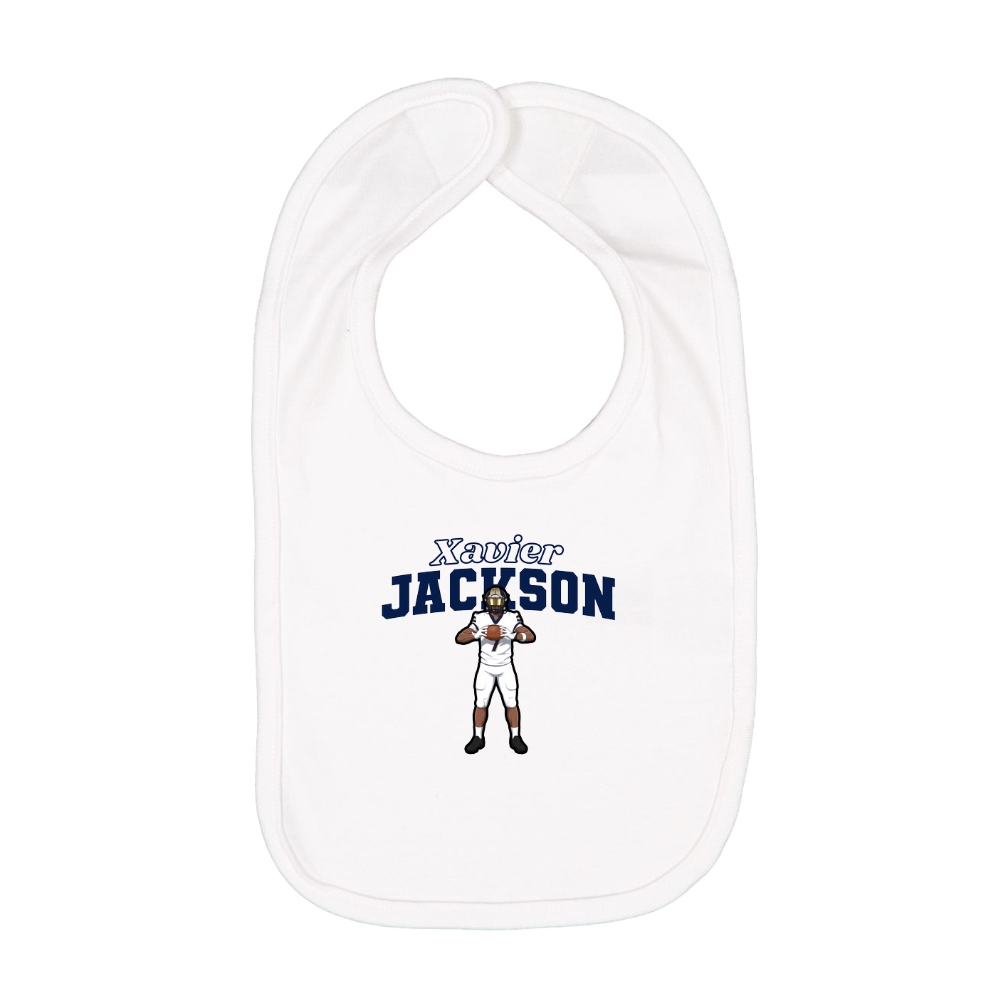 Infant Bib — Name Arch in White