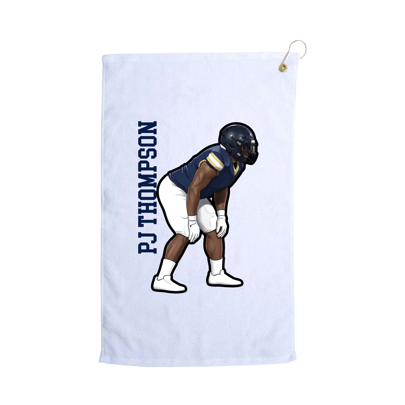 Golf Towel — Name Vertical in White