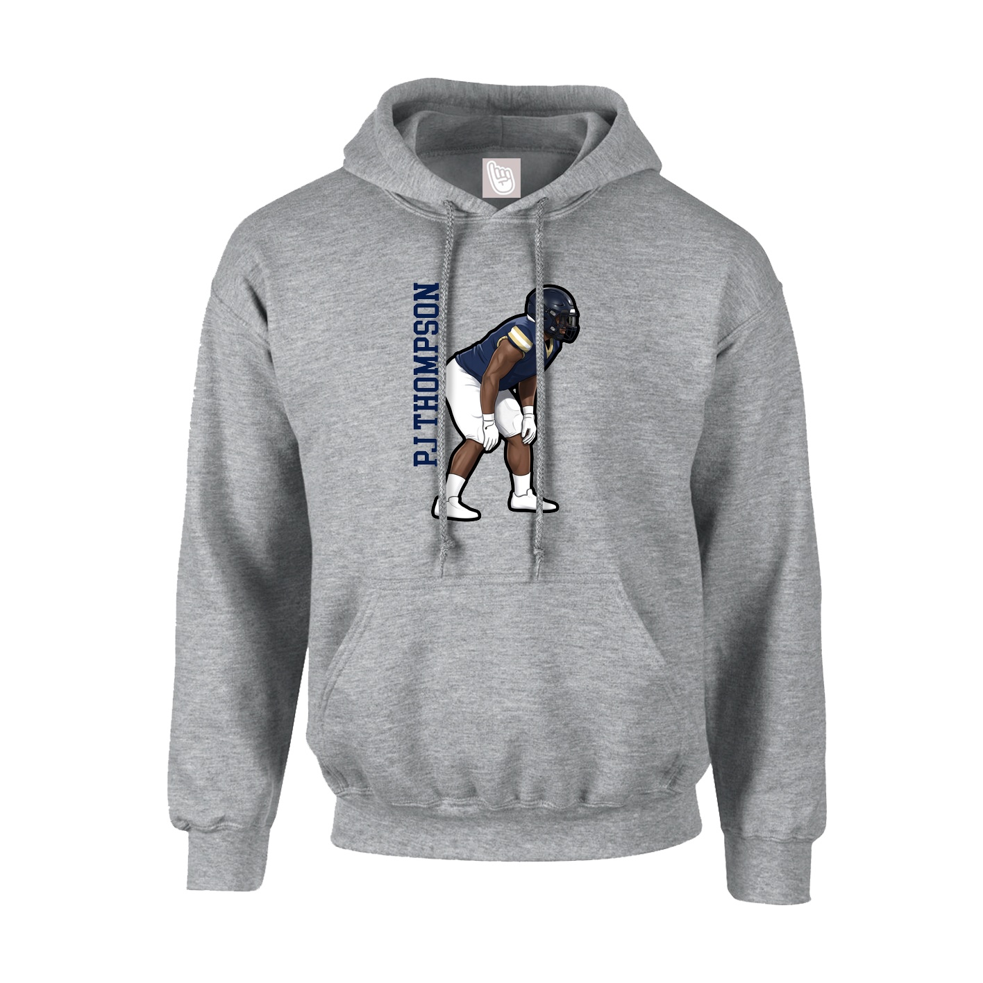 Hoodie — Name Vertical in Grey