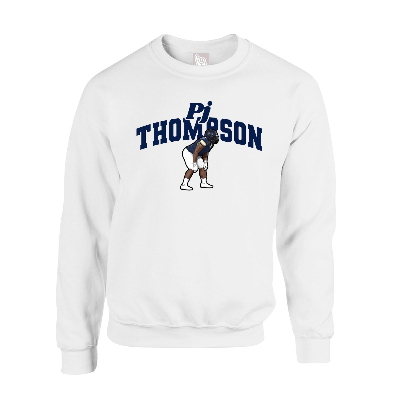 Fleece Crew — Signature Arch in White