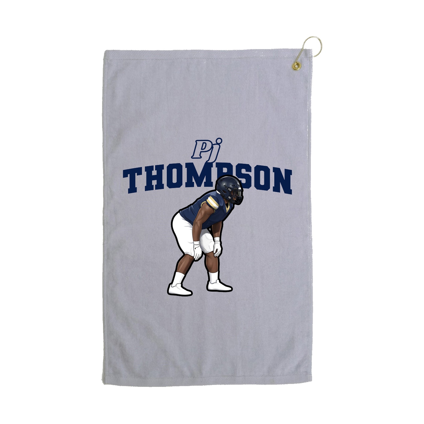Golf Towel — Name Arch in Grey