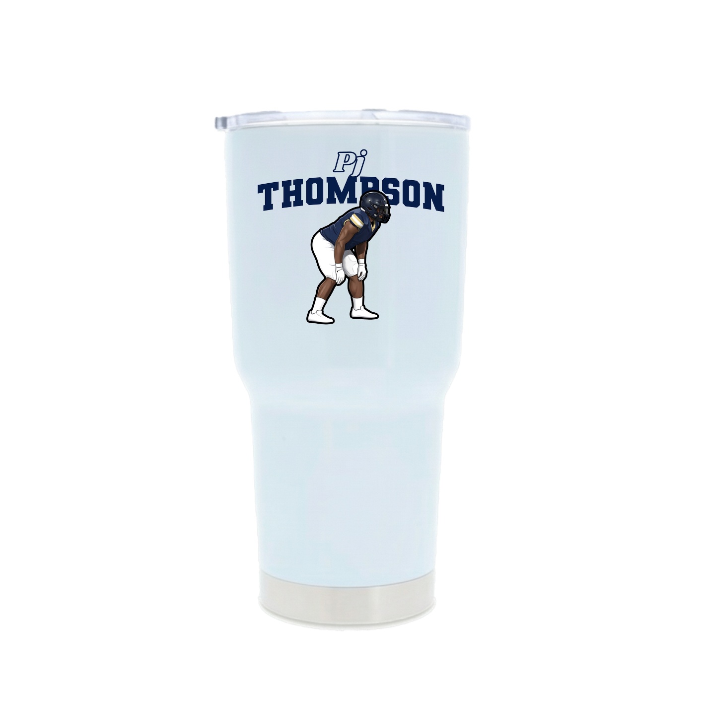 30oz Stainless Steel Tumbler — Name Arch in White