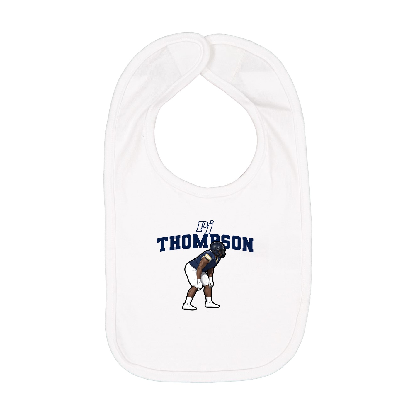 Infant Bib — Name Arch in White