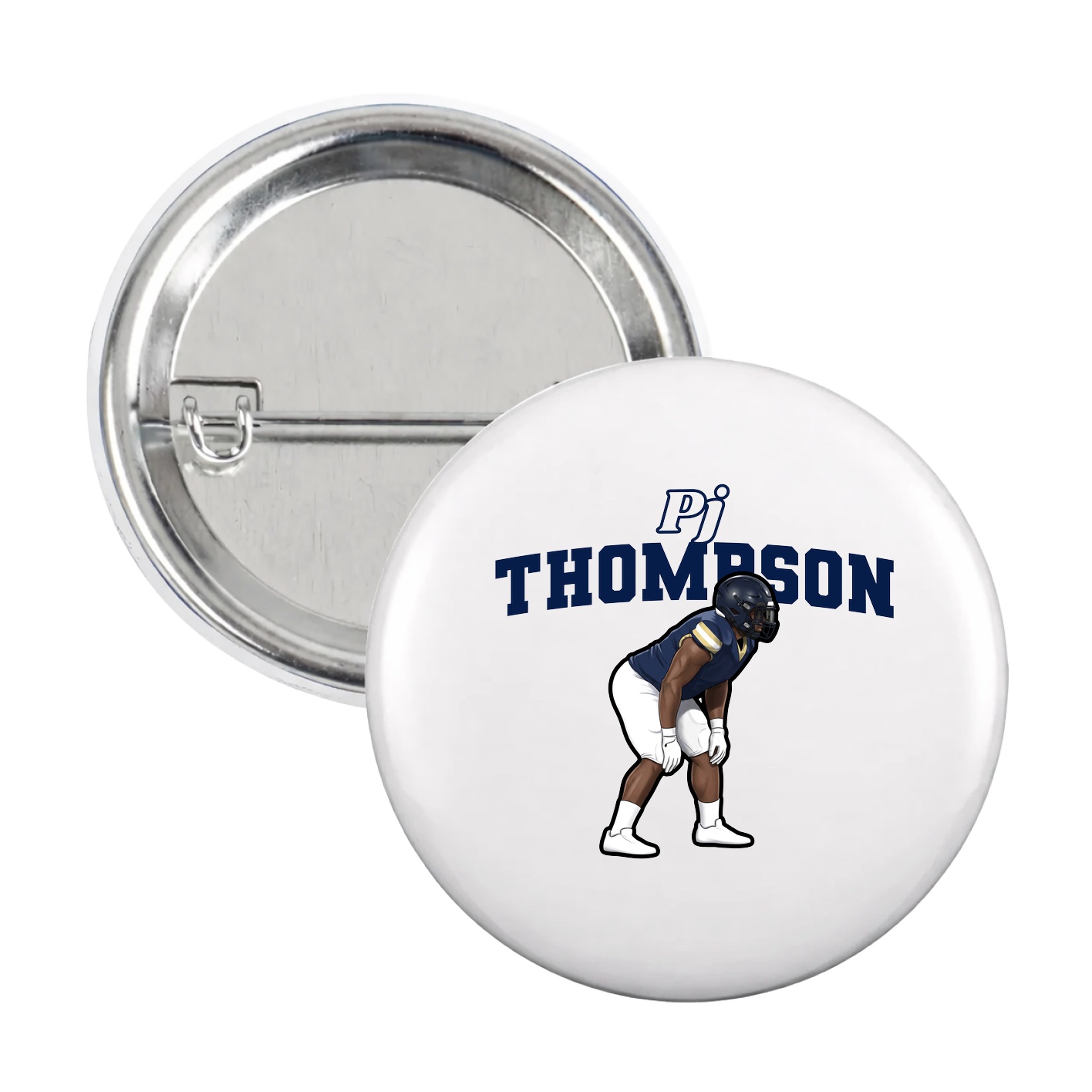 Game Day Button — Name Arch in White