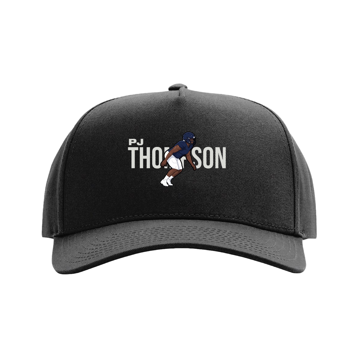 Full Fabric Five-Panel Champ Cap — Player Name in Black