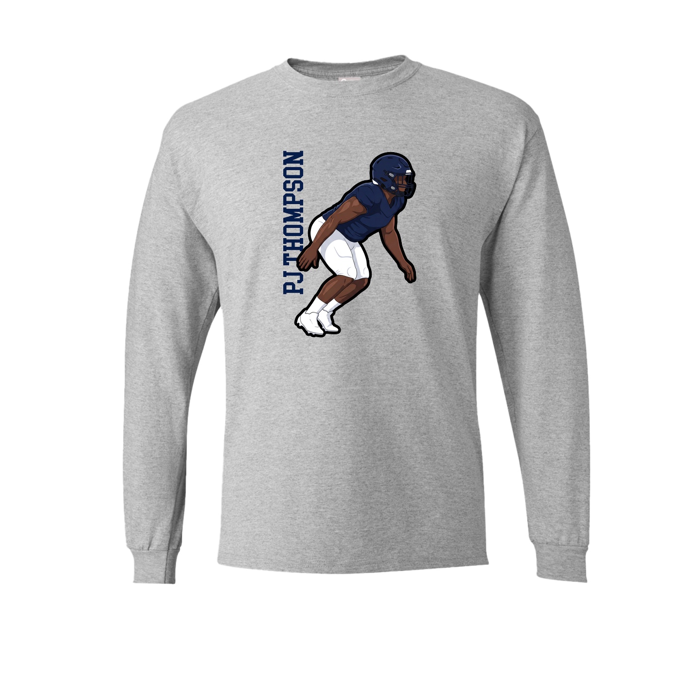 Long Sleeve Tee — Name Vertical in Grey