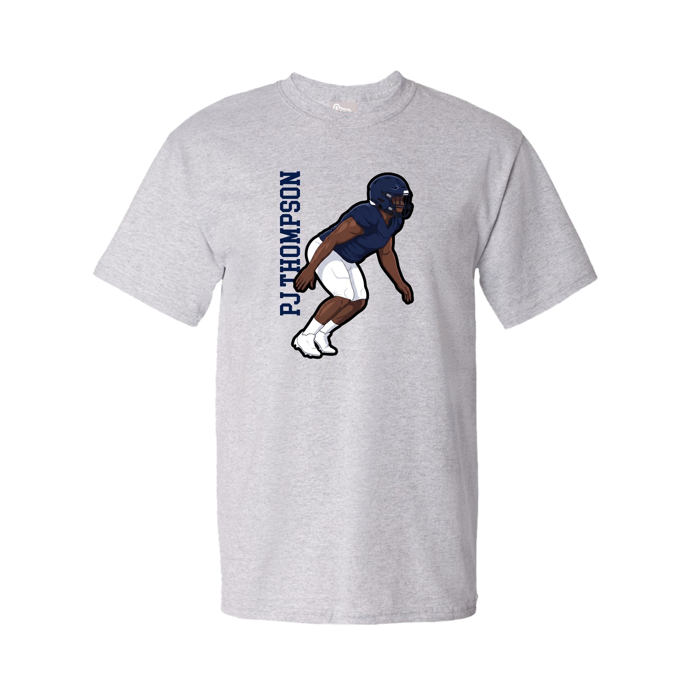 Youth Tee — Name Vertical in Grey