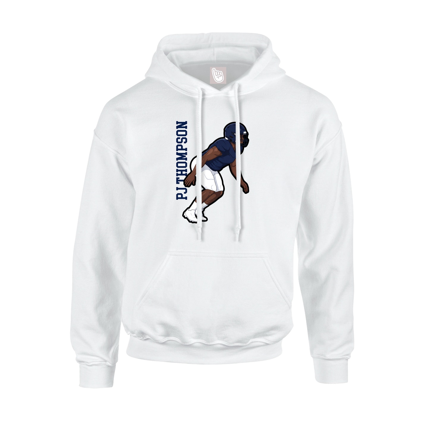 Youth Hoodie — Name Vertical in White