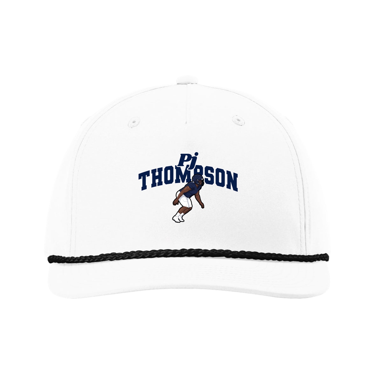Five-Panel Classic Rope Cap — Signature Arch in White