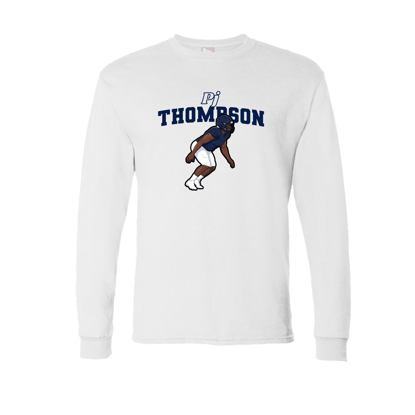 Long Sleeve Tee — Name Arch in White