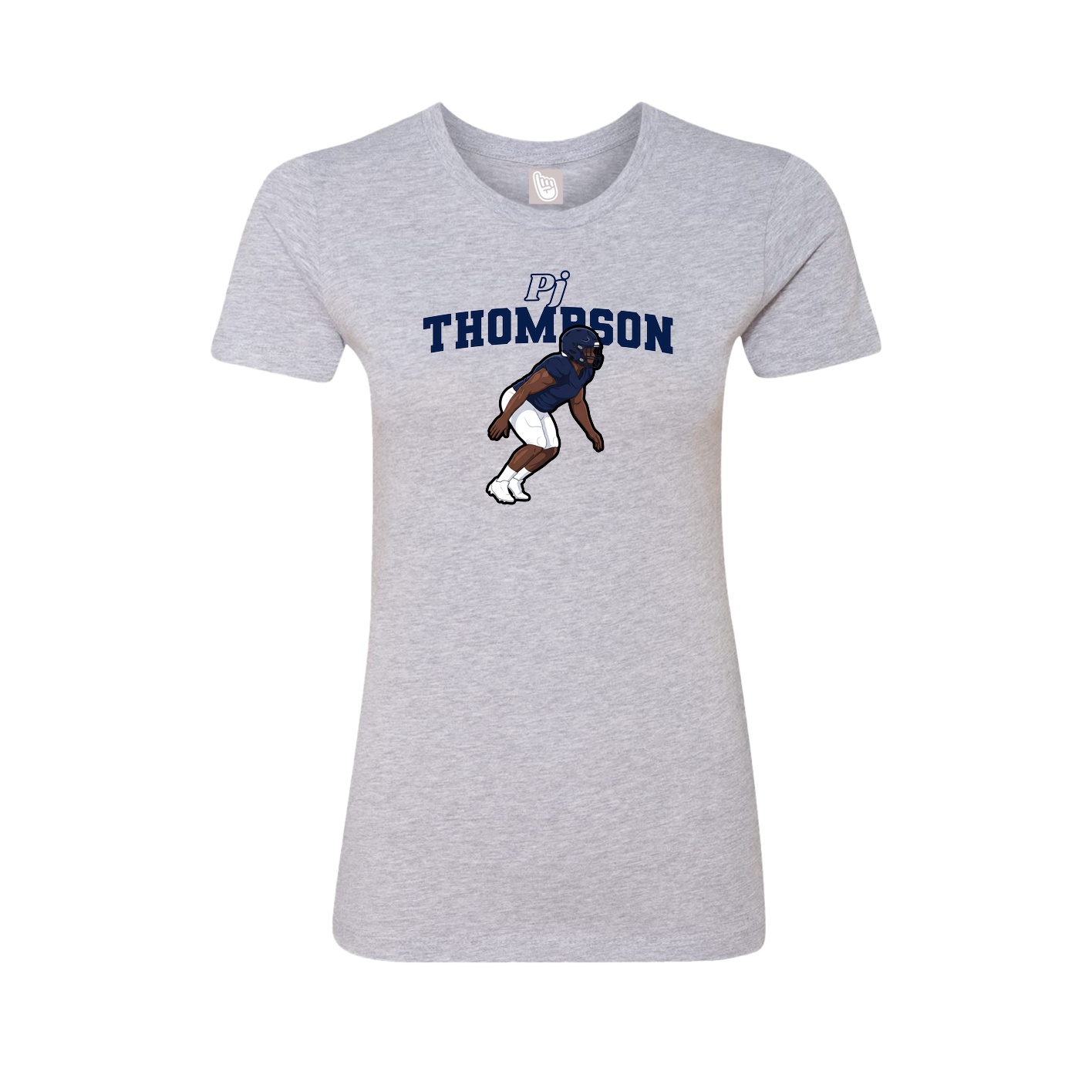 Fitted Women's Tee — Name Arch in Grey