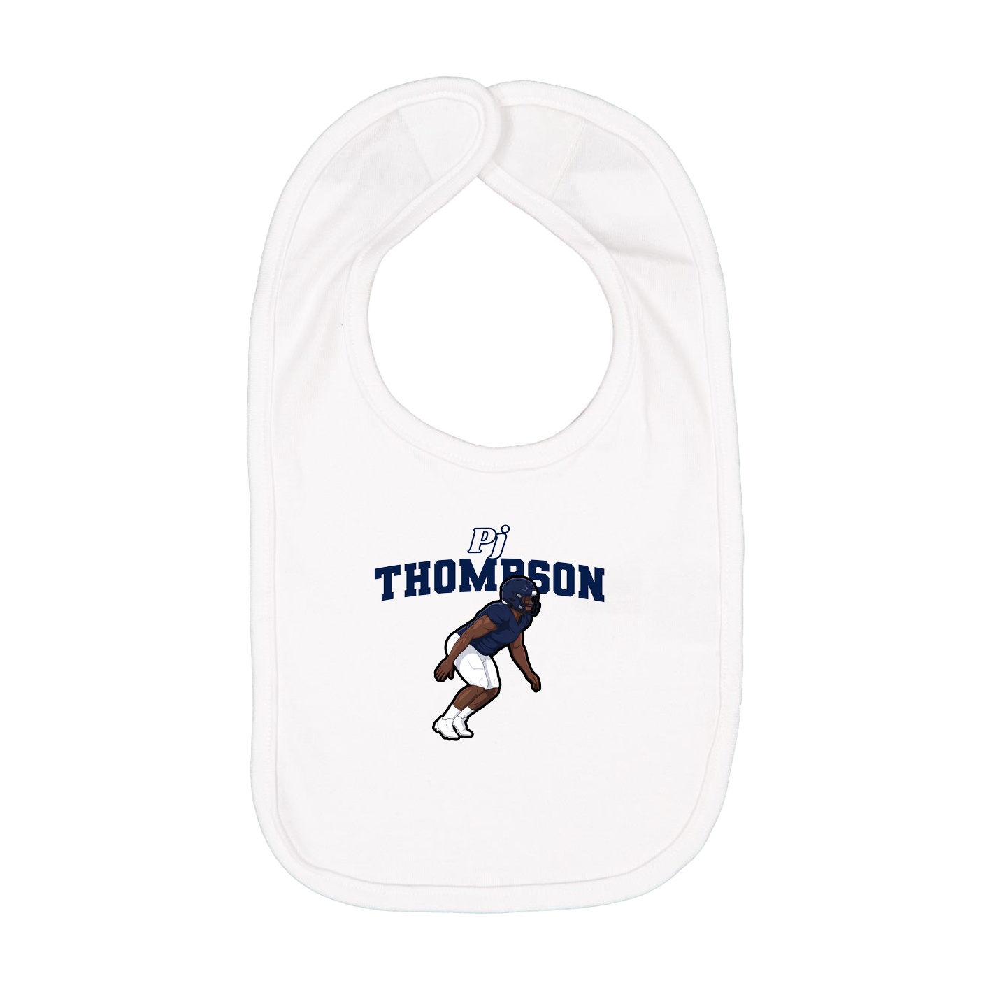 Infant Bib — Name Arch in White