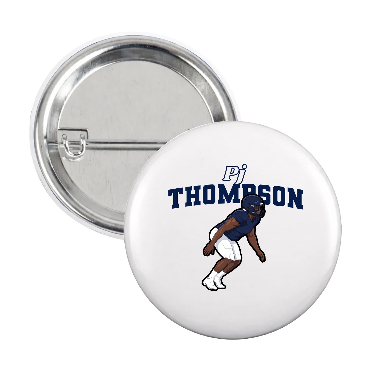 Game Day Button — Name Arch in White