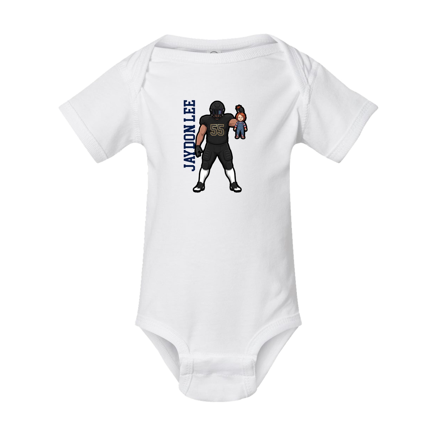 Baby Onesie — Name Vertical in White
