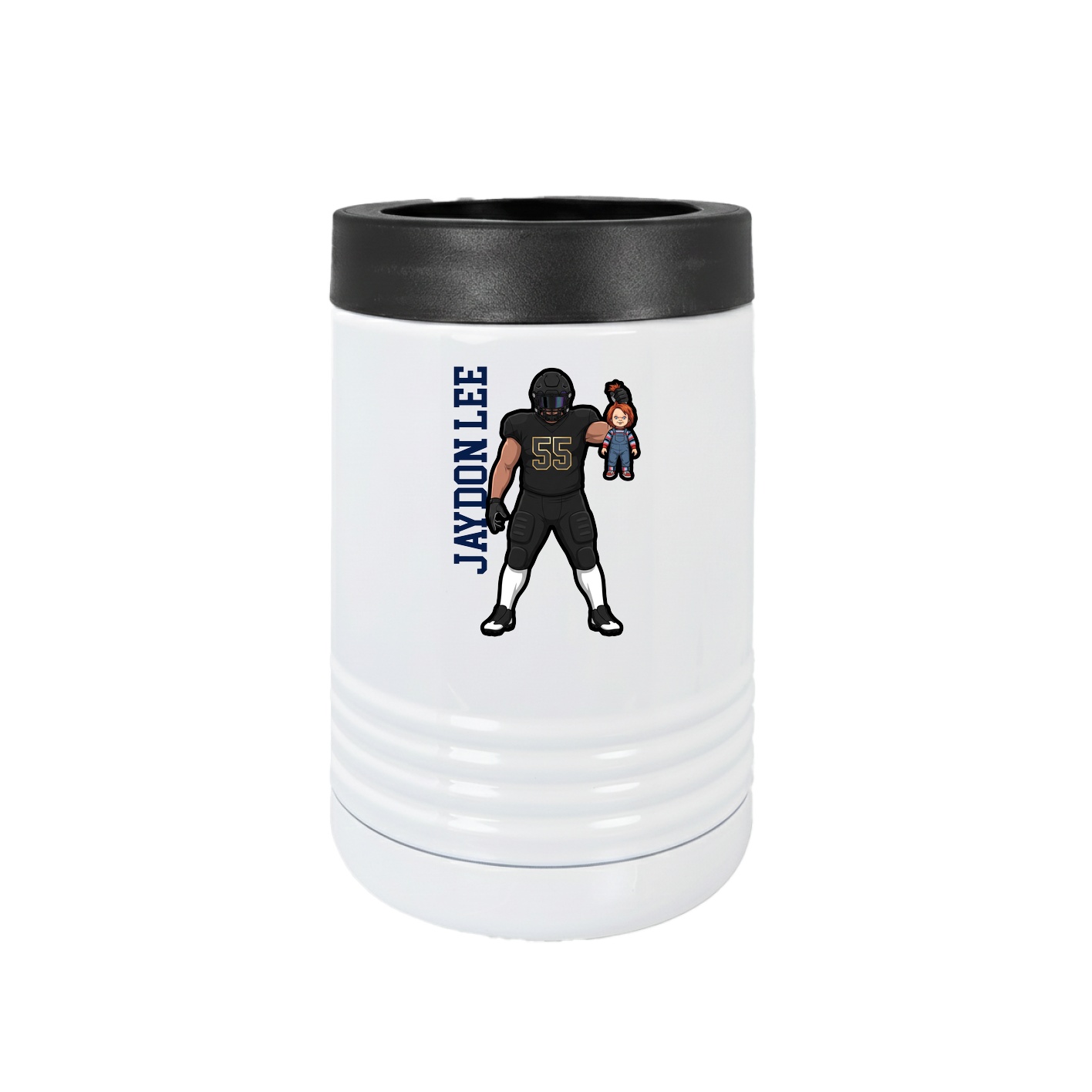 Beverage Holder — Name Vertical in White