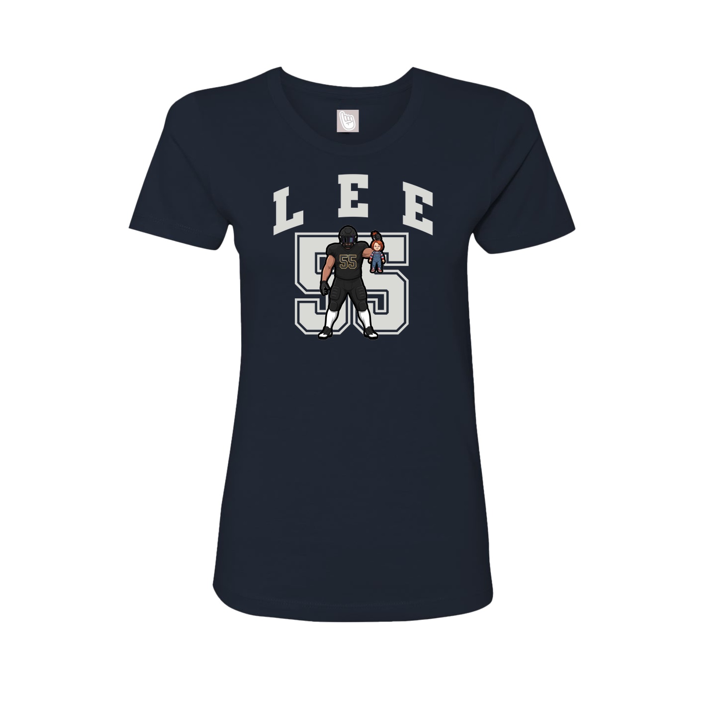 Fitted Women's Tee — Number in Navy