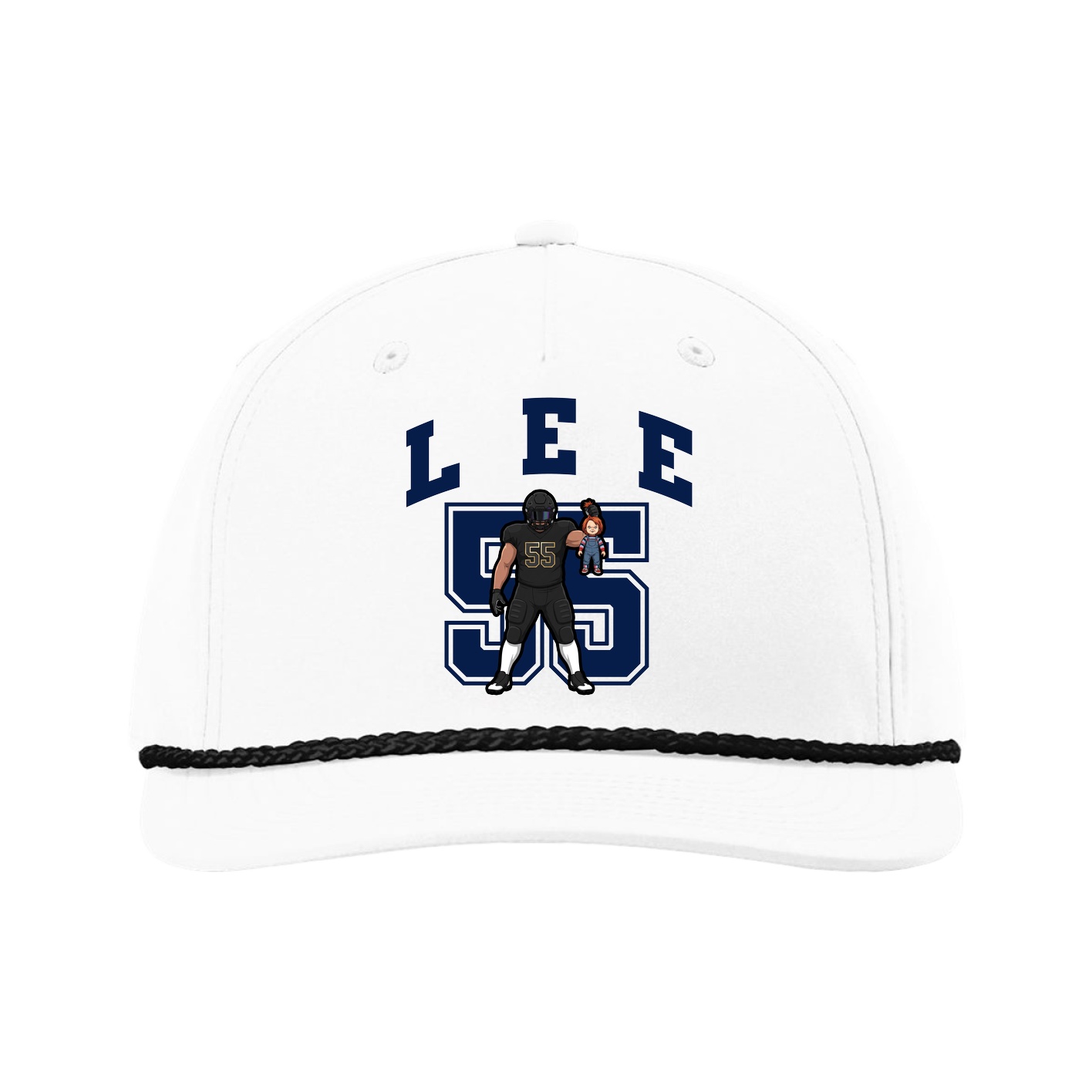 Five-Panel Classic Rope Cap — Number in White