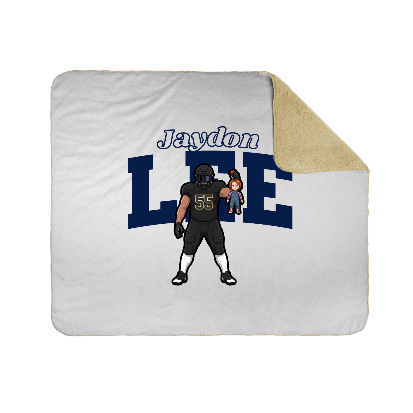 Throw Blanket — Name Arch in White