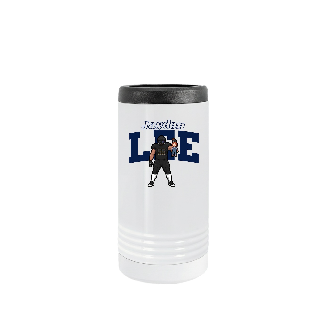 Slim Beverage Holder — Name Arch in White
