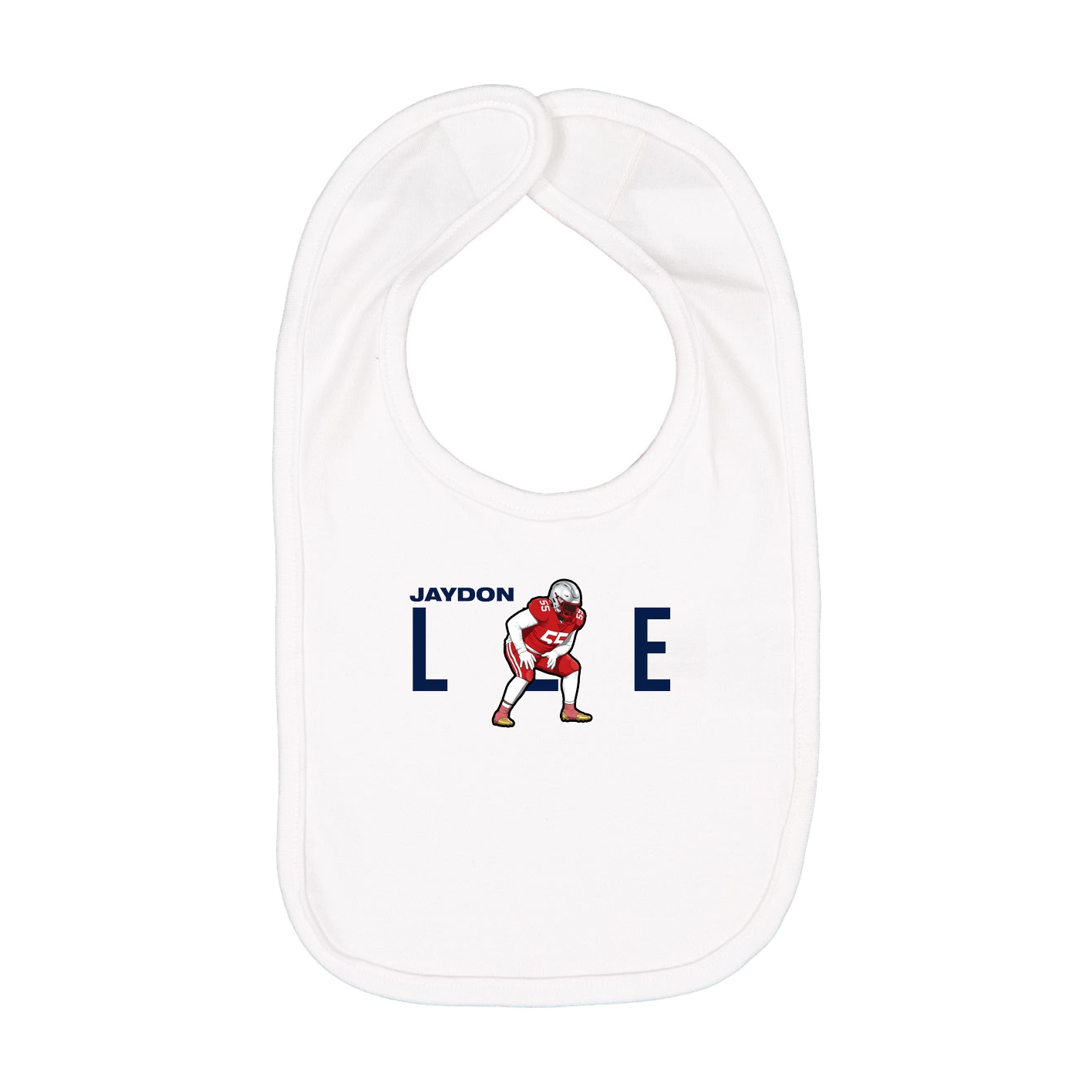 Infant Bib — Player Name in White