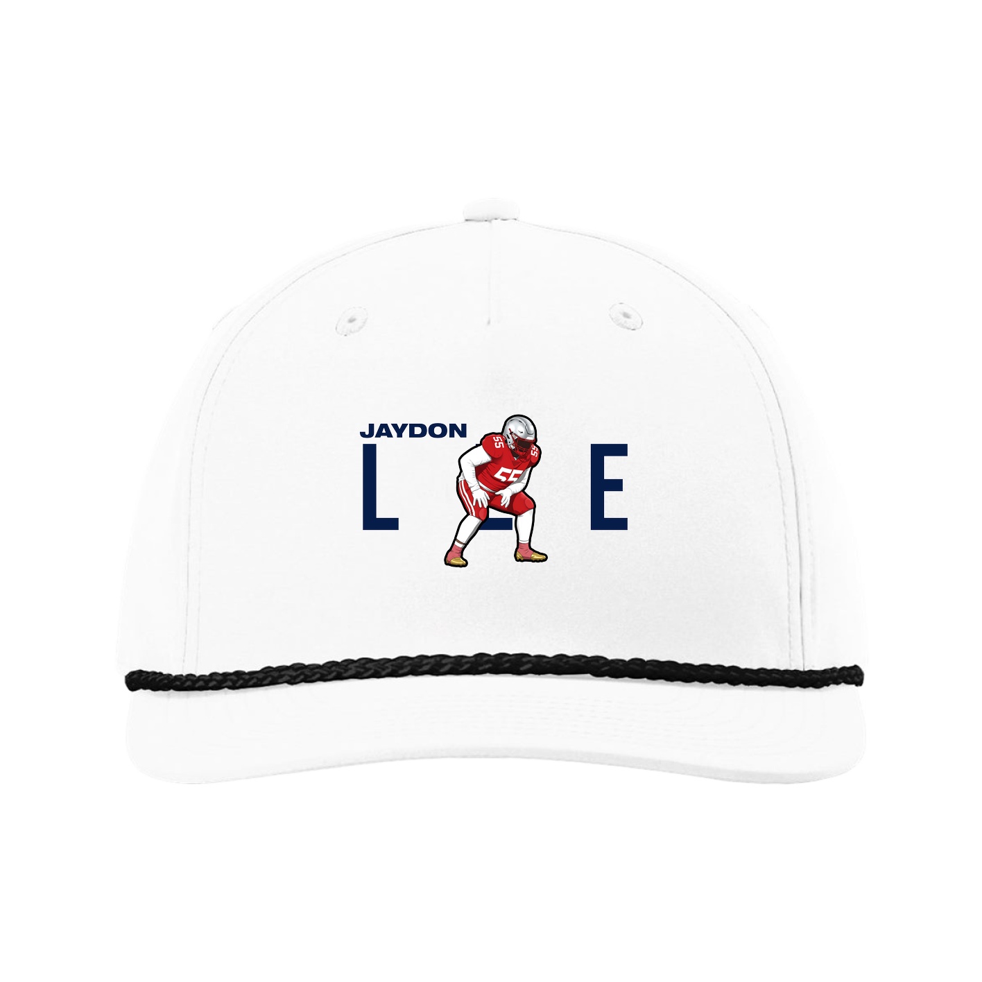 Five-Panel Classic Rope Cap — Player Name in White