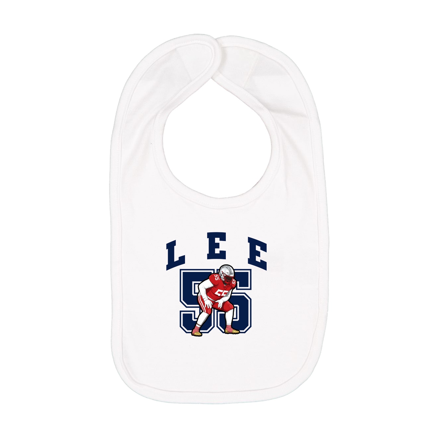 Infant Bib — Number in White