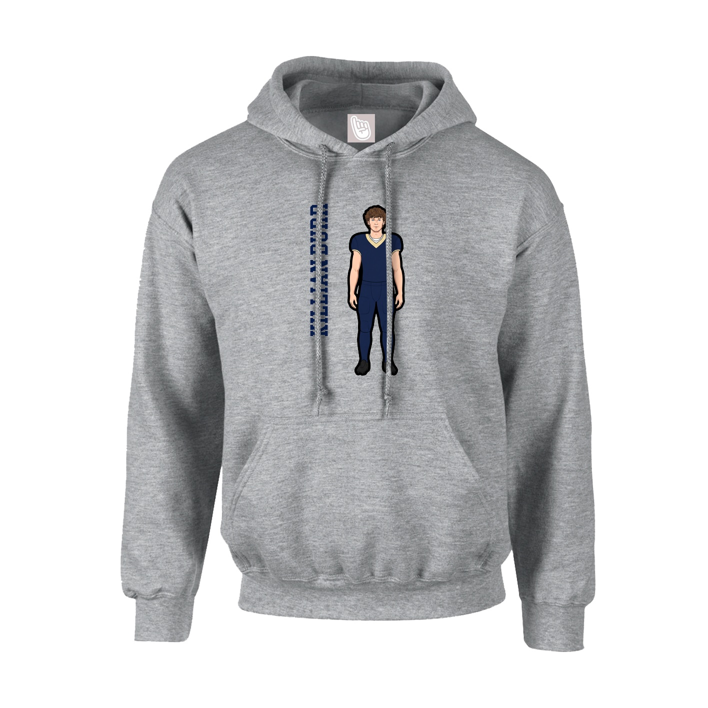 Hoodie — Name Vertical in Grey
