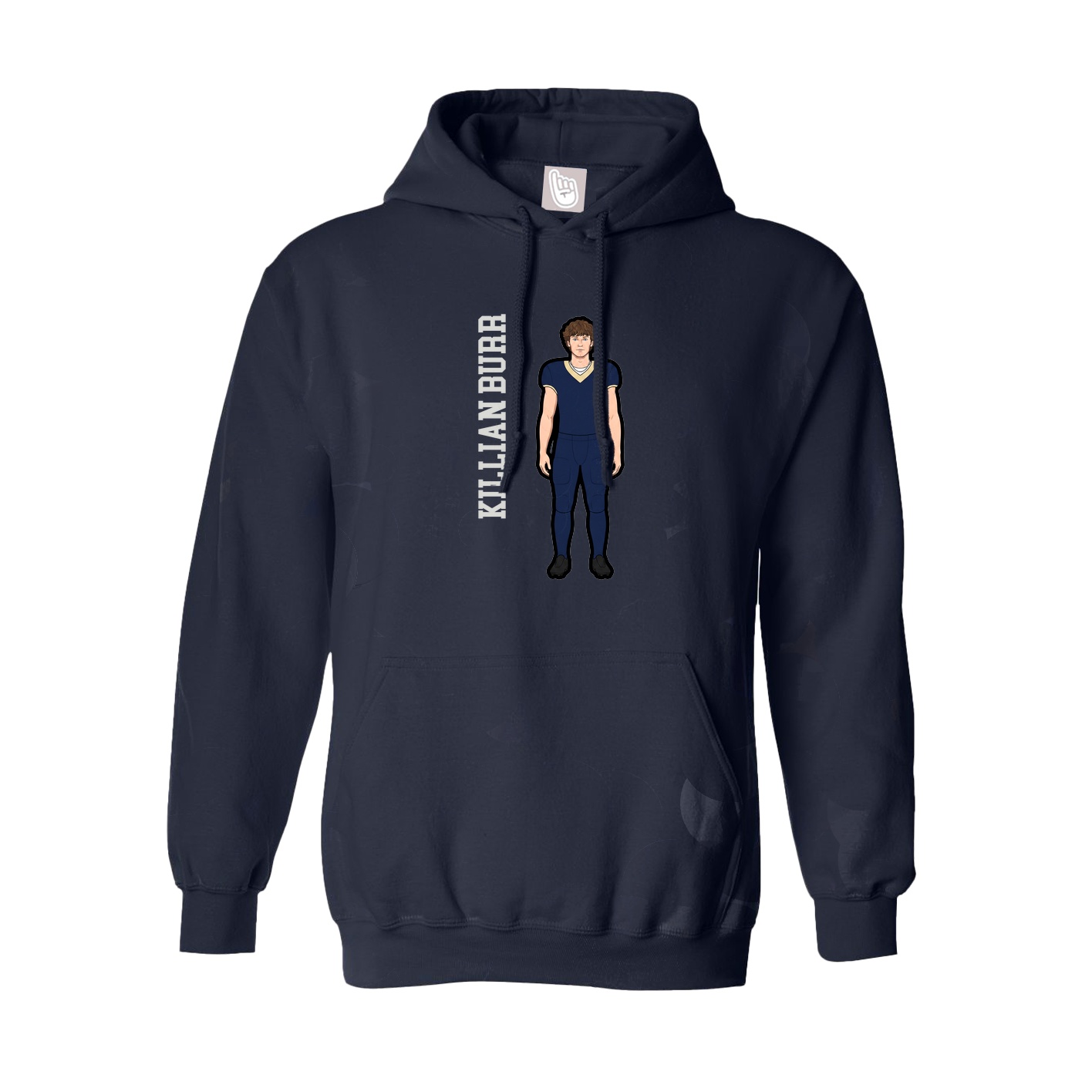 Youth Hoodie — Name Vertical in Navy