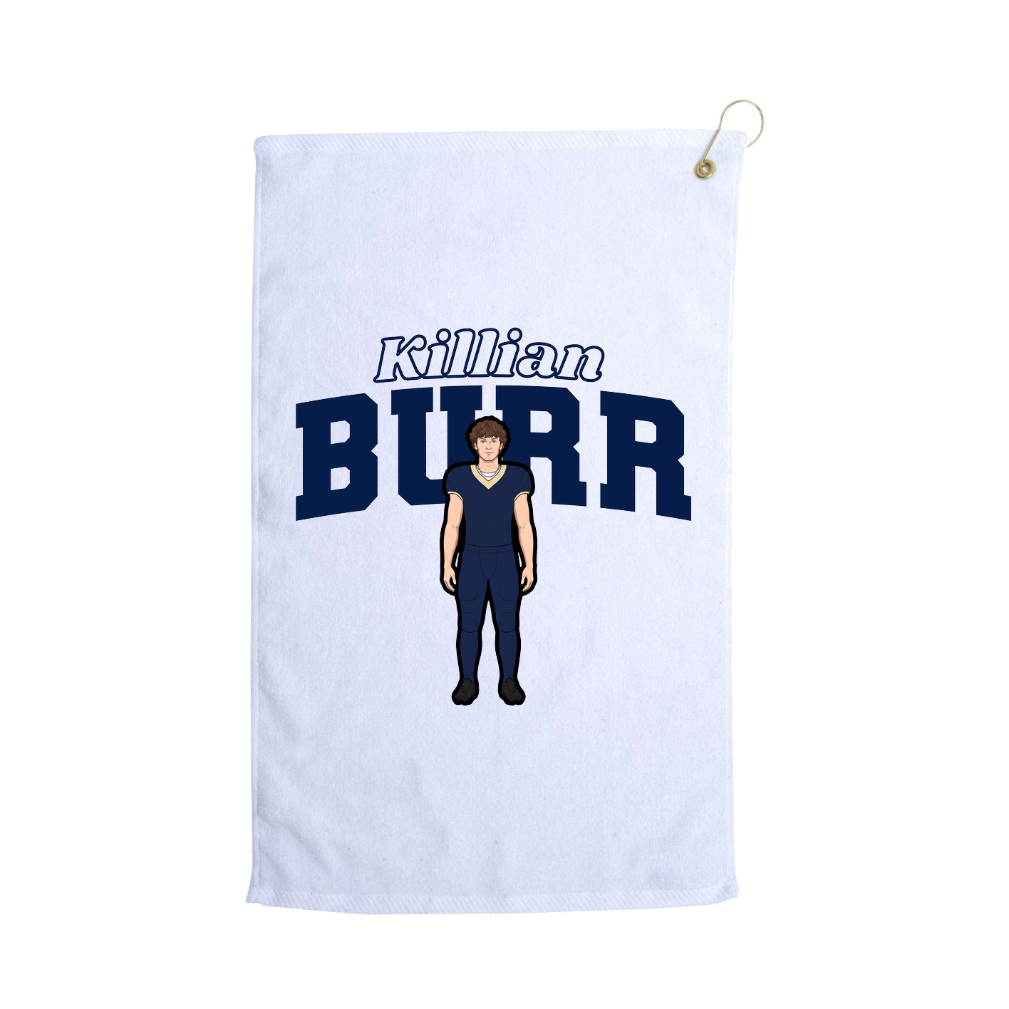 Golf Towel — Name Arch in White