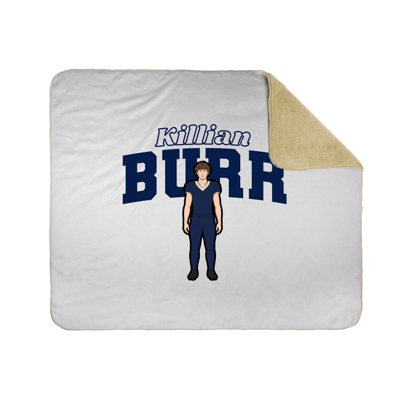 Throw Blanket — Name Arch in White