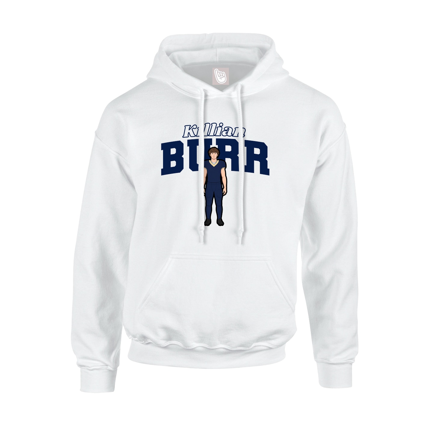 Hoodie — Name Arch in White