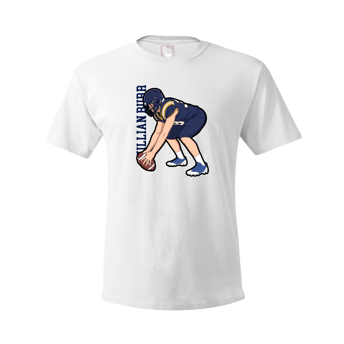 Tee — Name Vertical in White