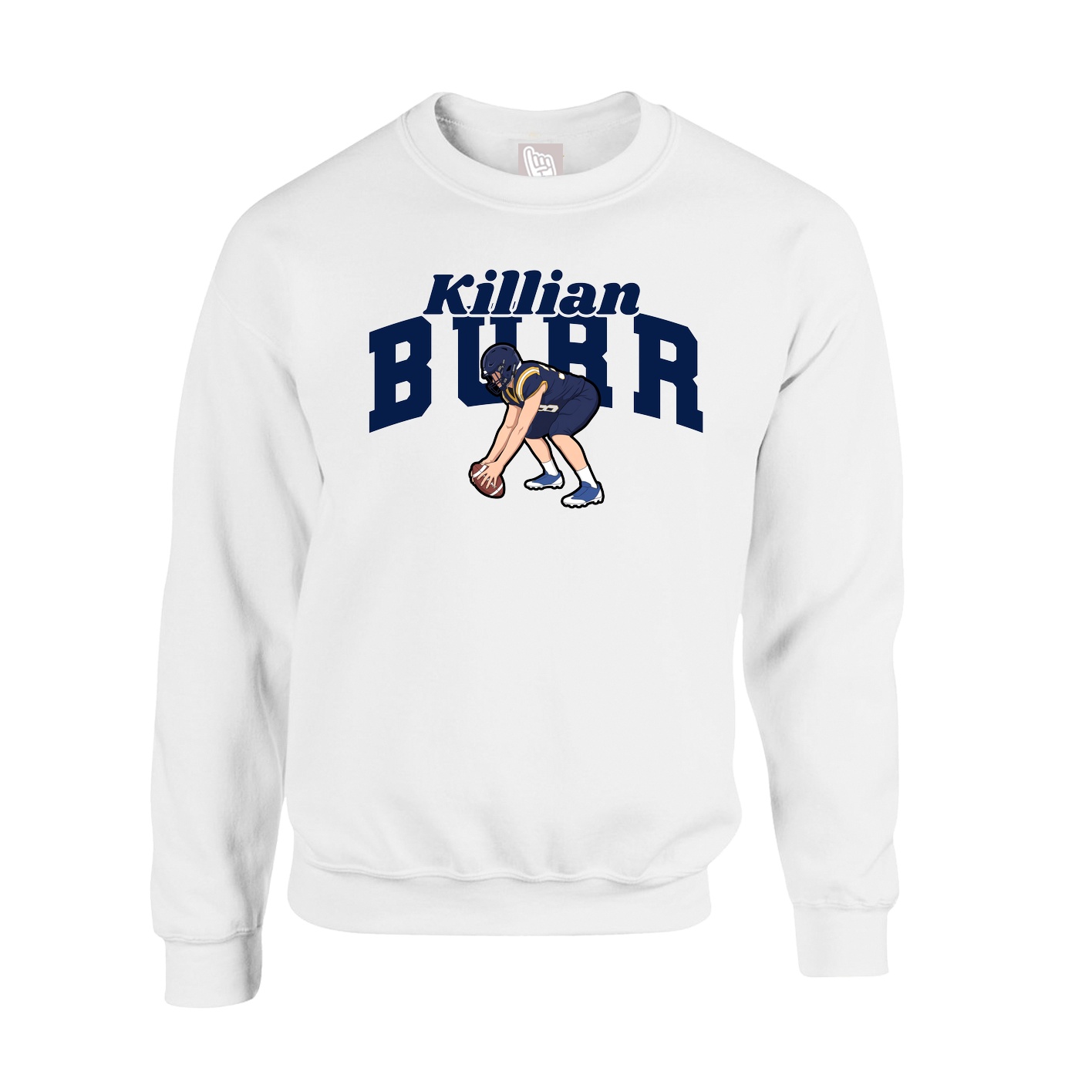 Fleece Crew — Signature Arch in White